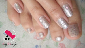 silver glitter nail art
